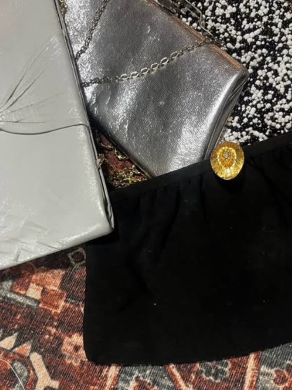 Bundle of 8 Silver Sequin Evening Clutch Vintage Bags - Picture 3 of 16